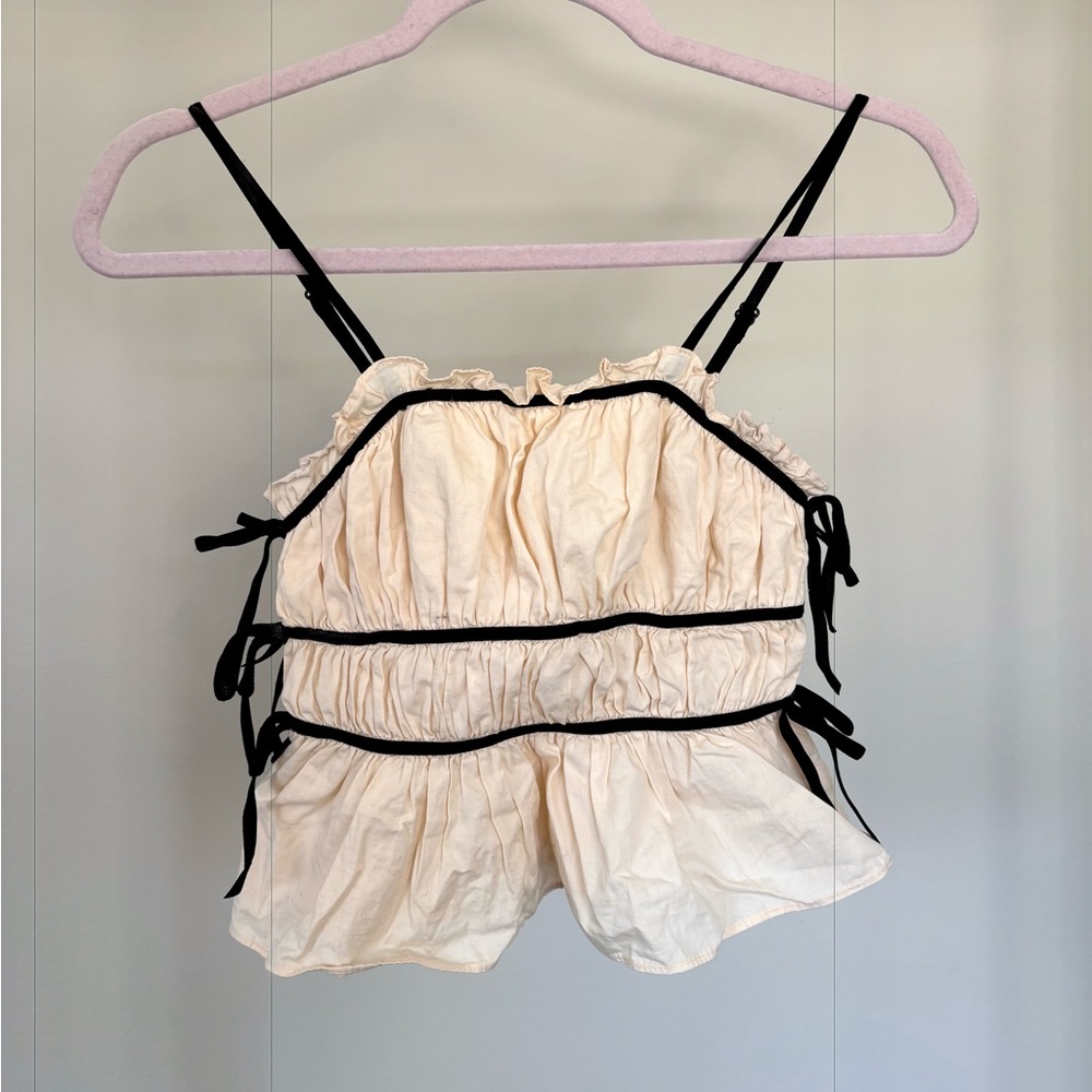 Japna Cream Camisole with Black Trim